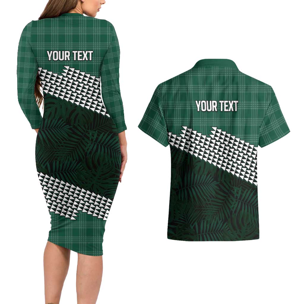 Rainbow Warriors Hawaii Personalized Palaka Couples Matching Long Sleeve Bodycon Dress and Hawaiian Shirt - Polynesian Pride