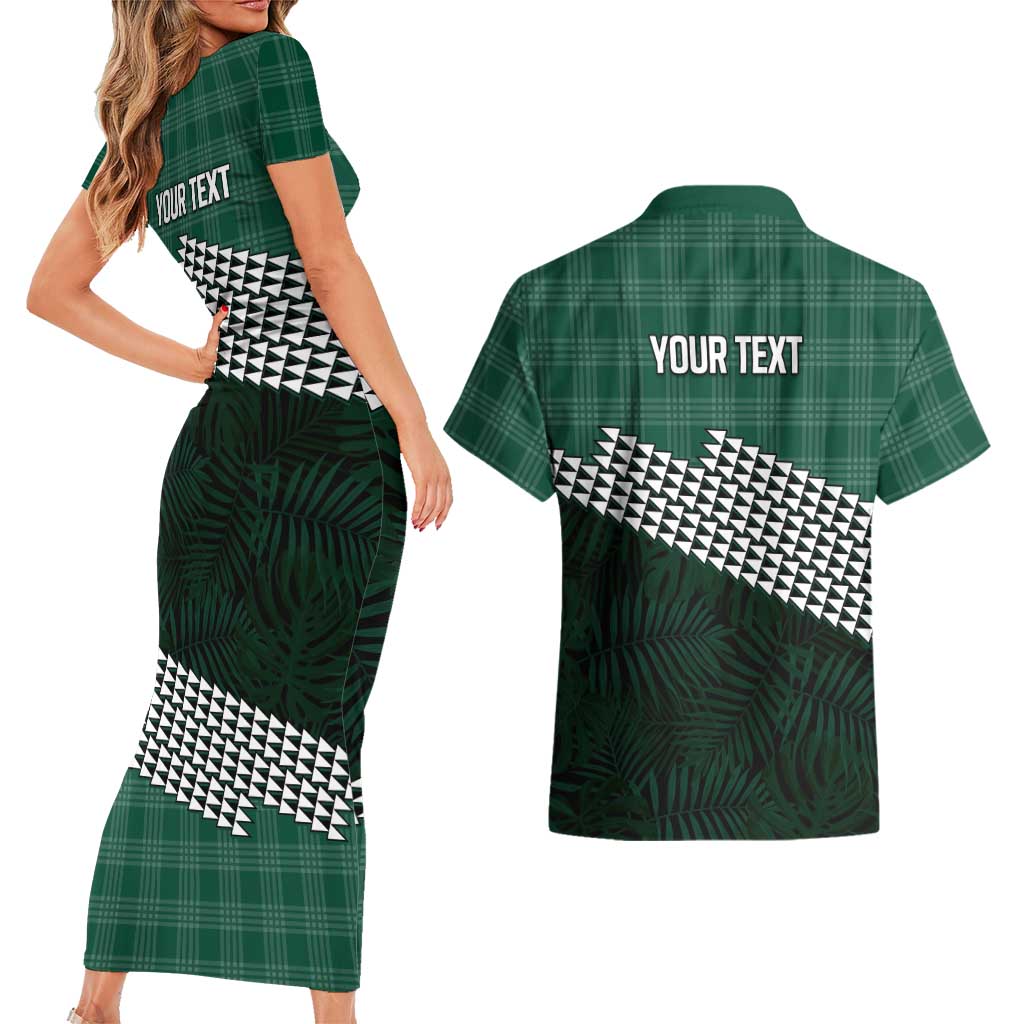 Rainbow Warriors Hawaii Personalized Palaka Couples Matching Short Sleeve Bodycon Dress and Hawaiian Shirt - Polynesian Pride