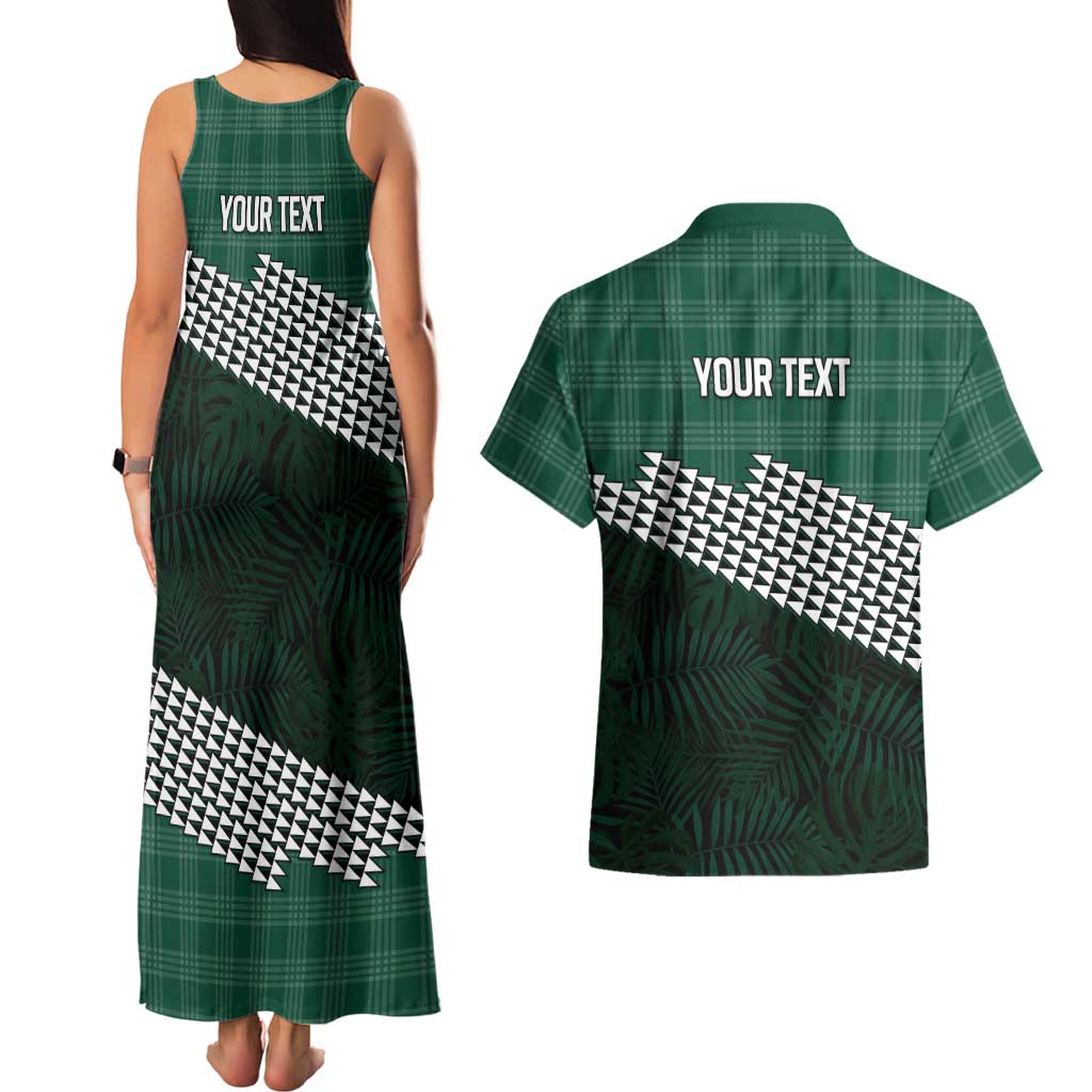 Rainbow Warriors Hawaii Personalized Palaka Couples Matching Tank Maxi Dress and Hawaiian Shirt - Polynesian Pride