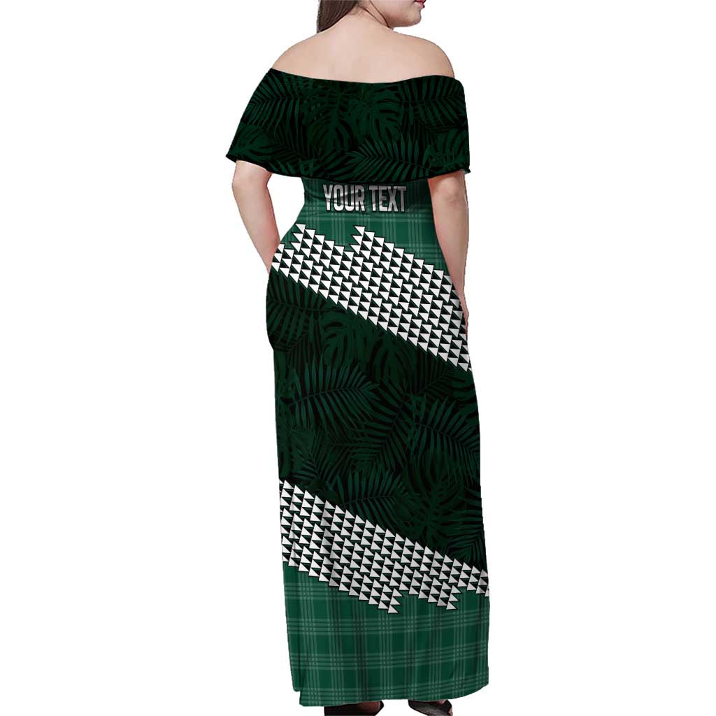 Rainbow Warriors Hawaii Personalized Palaka Family Matching Off Shoulder Maxi Dress and Hawaiian Shirt - Polynesian Pride