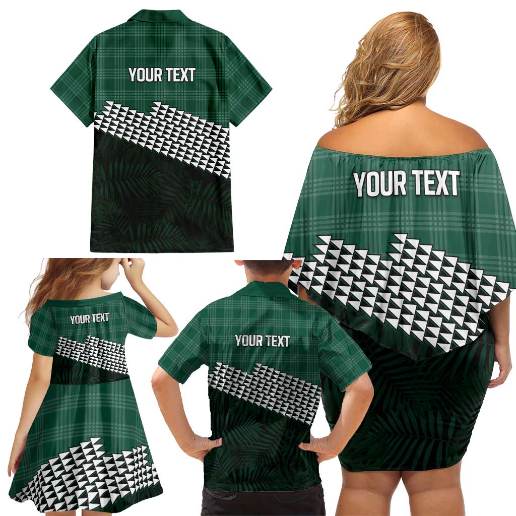 Rainbow Warriors Hawaii Personalized Palaka Family Matching Off Shoulder Short Dress and Hawaiian Shirt - Polynesian Pride