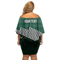Rainbow Warriors Hawaii Personalized Palaka Family Matching Off Shoulder Short Dress and Hawaiian Shirt - Polynesian Pride
