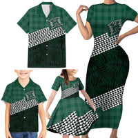 Rainbow Warriors Hawaii Personalized Palaka Family Matching Short Sleeve Bodycon Dress and Hawaiian Shirt - Polynesian Pride