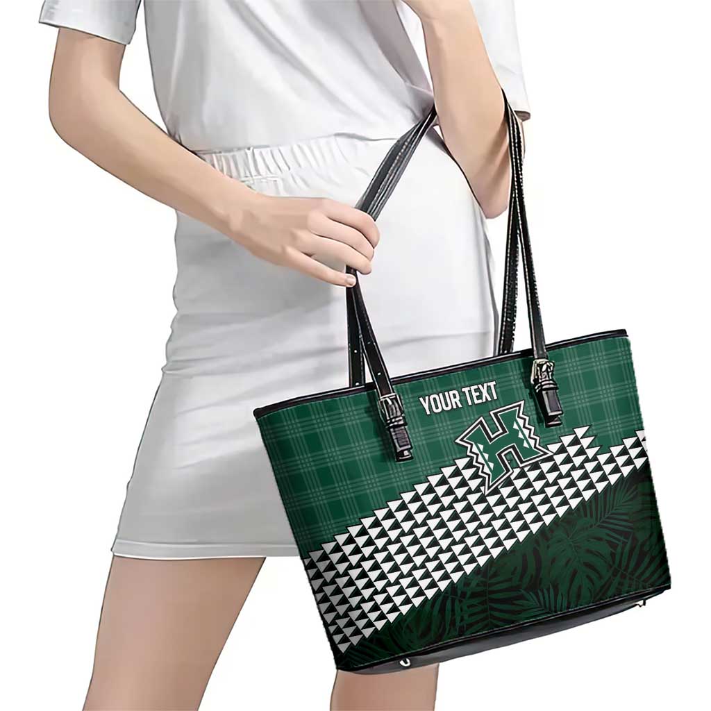 Rainbow Warriors Hawaii Personalized Palaka Leather Tote Bag - Polynesian Pride