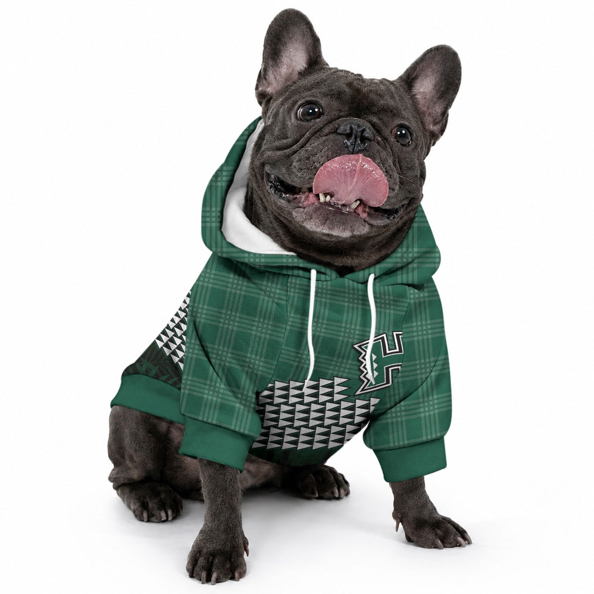 Rainbow Warriors Hawaii Personalized Palaka Pet Hoodie LT7 - Polynesian Pride