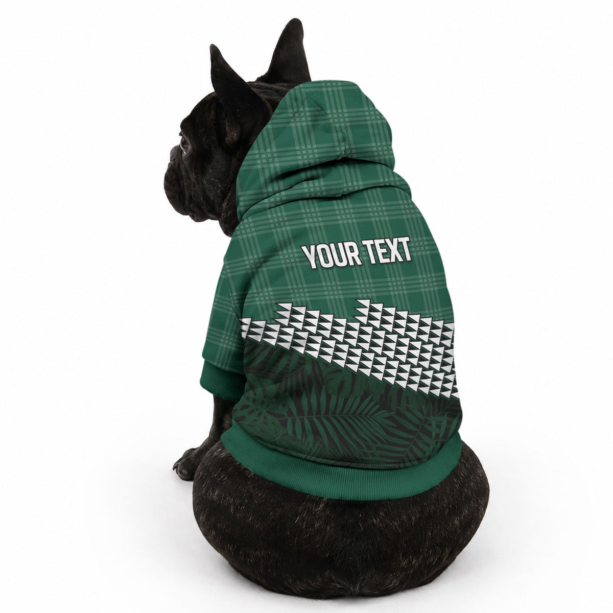 Rainbow Warriors Hawaii Personalized Palaka Pet Hoodie LT7 - Polynesian Pride