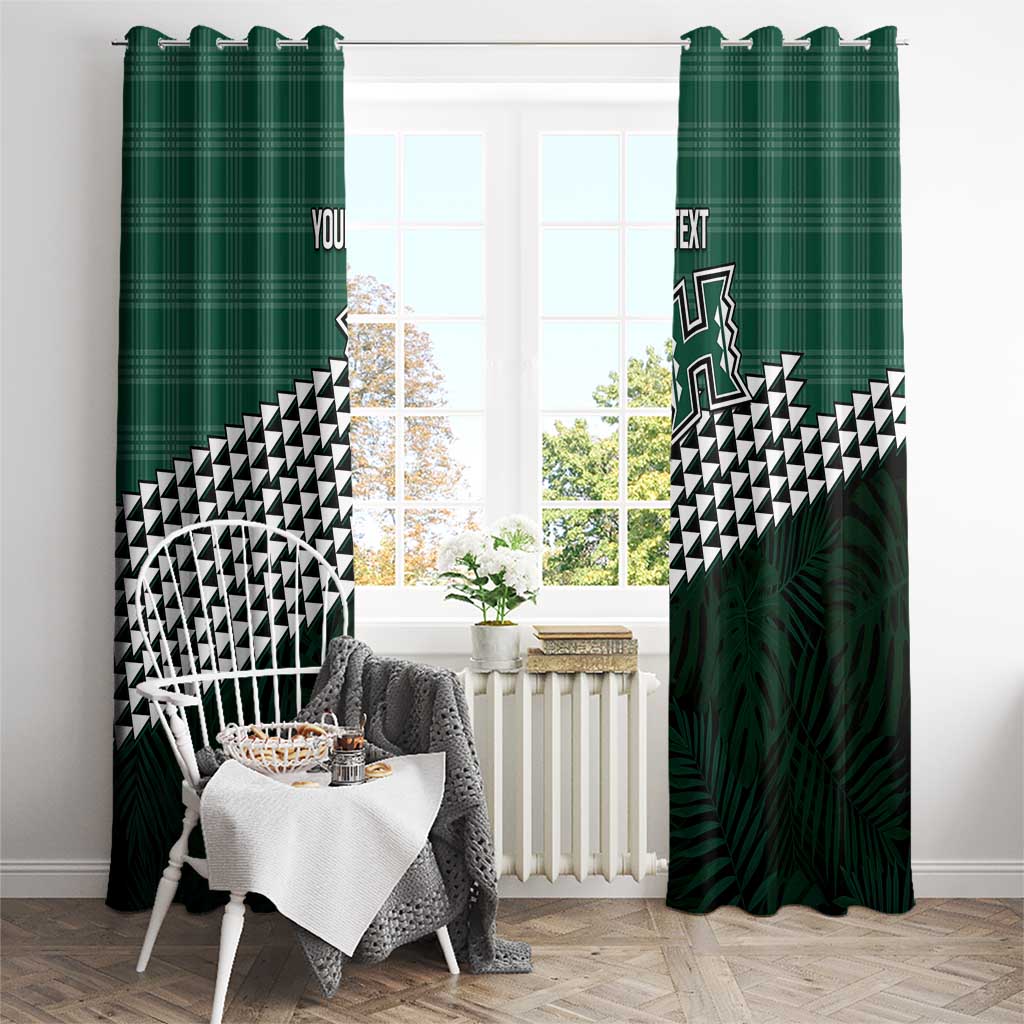 Rainbow Warriors Hawaii Personalized Palaka Window Curtain - Polynesian Pride