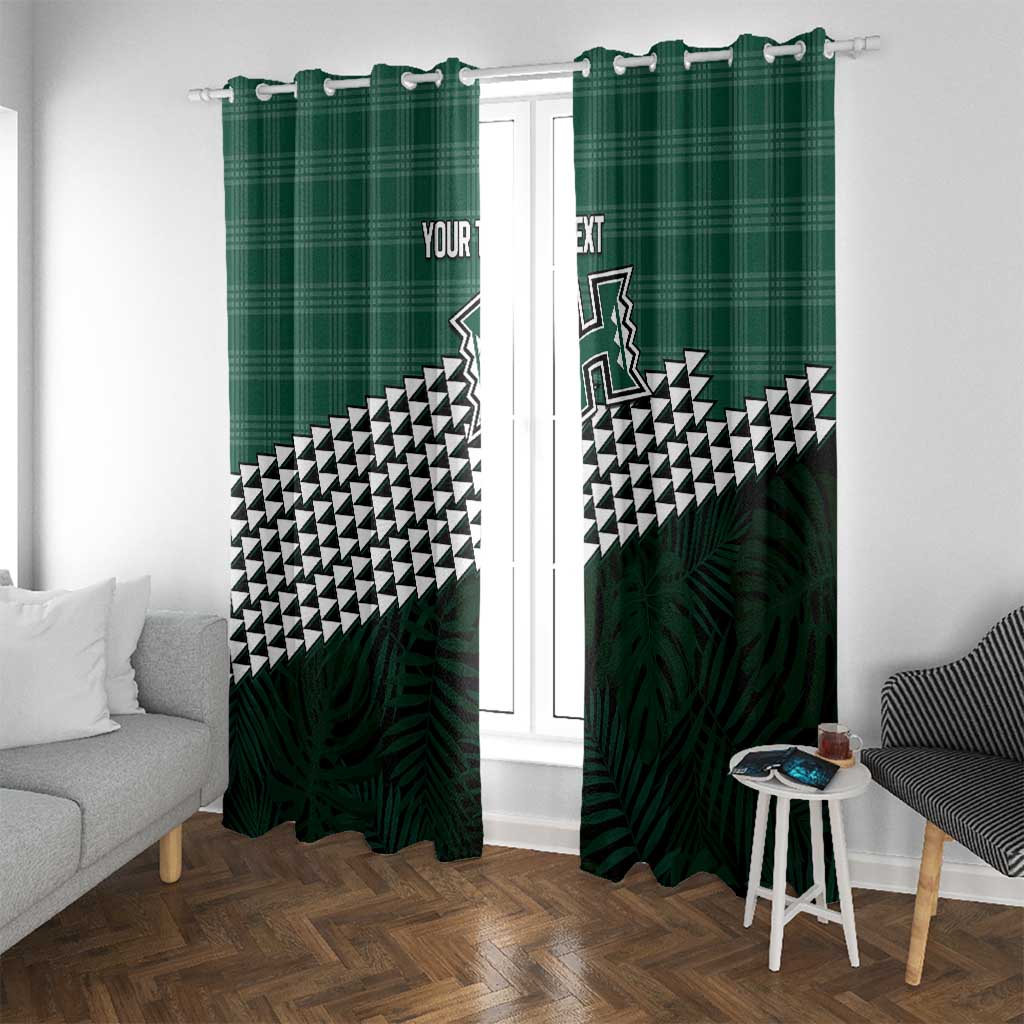 Rainbow Warriors Hawaii Personalized Palaka Window Curtain - Polynesian Pride