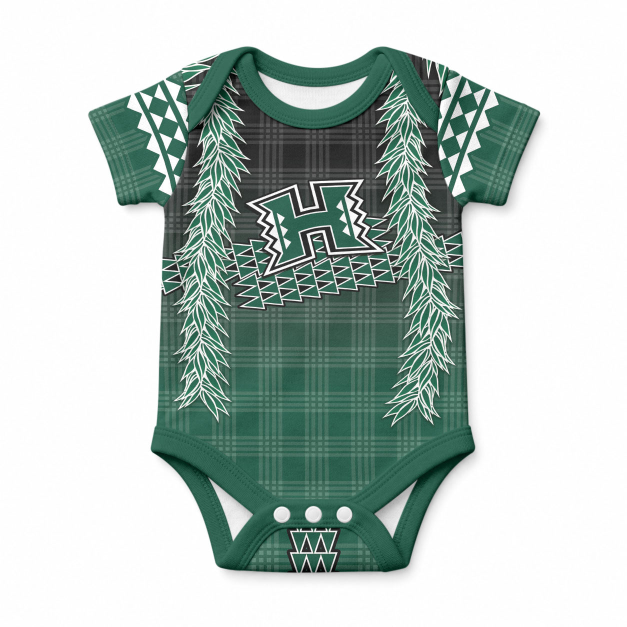 Rainbow Warriors Hawaii Palaka Baby Onesie Maile Lei