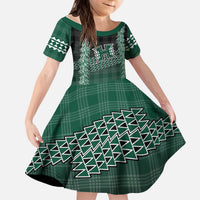 Rainbow Warriors Hawaii Palaka Kid Short Sleeve Dress Maile Lei - Polynesian Pride