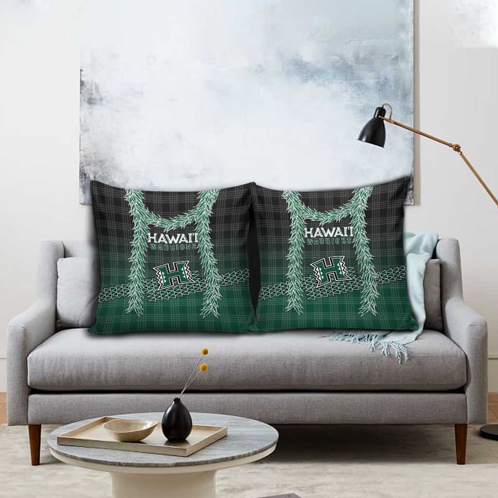Rainbow Warriors Hawaii Palaka Pillow Cover Maile Lei - Polynesian Pride