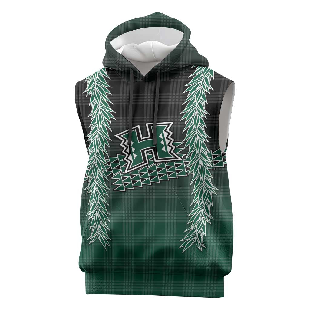 Rainbow Warriors Hawaii Palaka Sleeveless Hoodie Maile Lei - Polynesian Pride