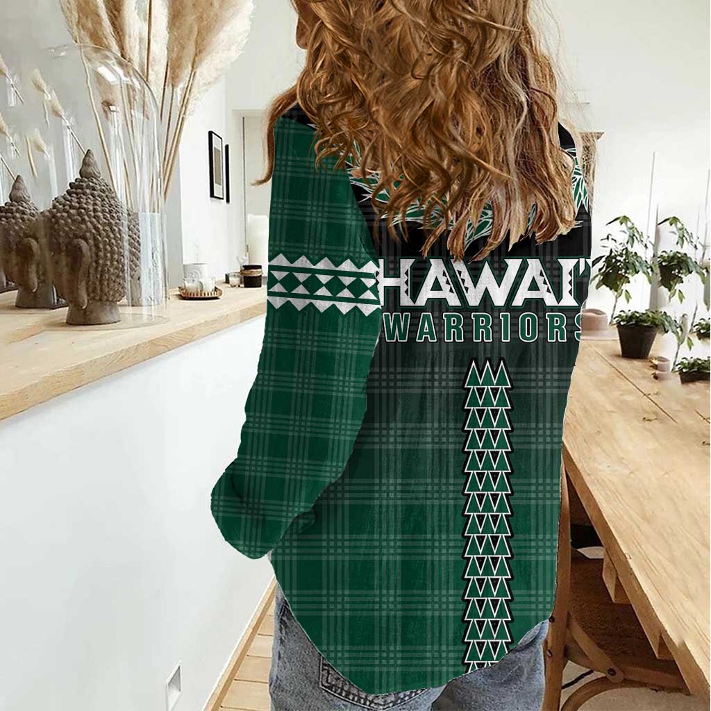 Rainbow Warriors Hawaii Palaka Women Casual Shirt Maile Lei - Polynesian Pride