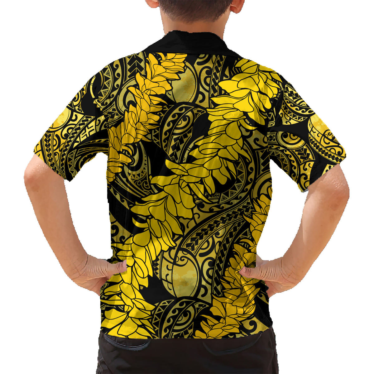 Hawaii Oahu Ilima Lei Kid Hawaiian Shirt LT7 - Polynesian Pride