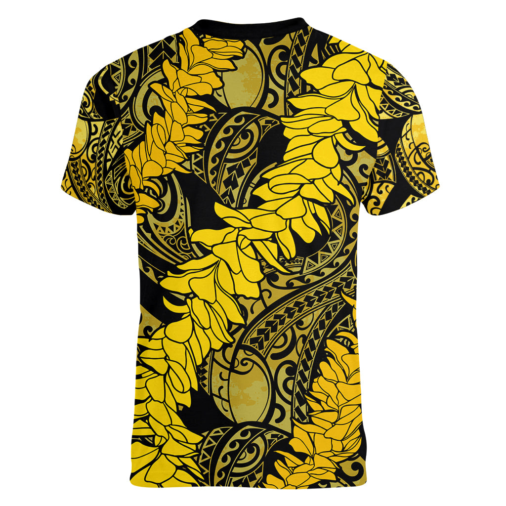 Hawaii Oahu Ilima Lei Women V Neck T Shirt LT7 - Polynesian Pride