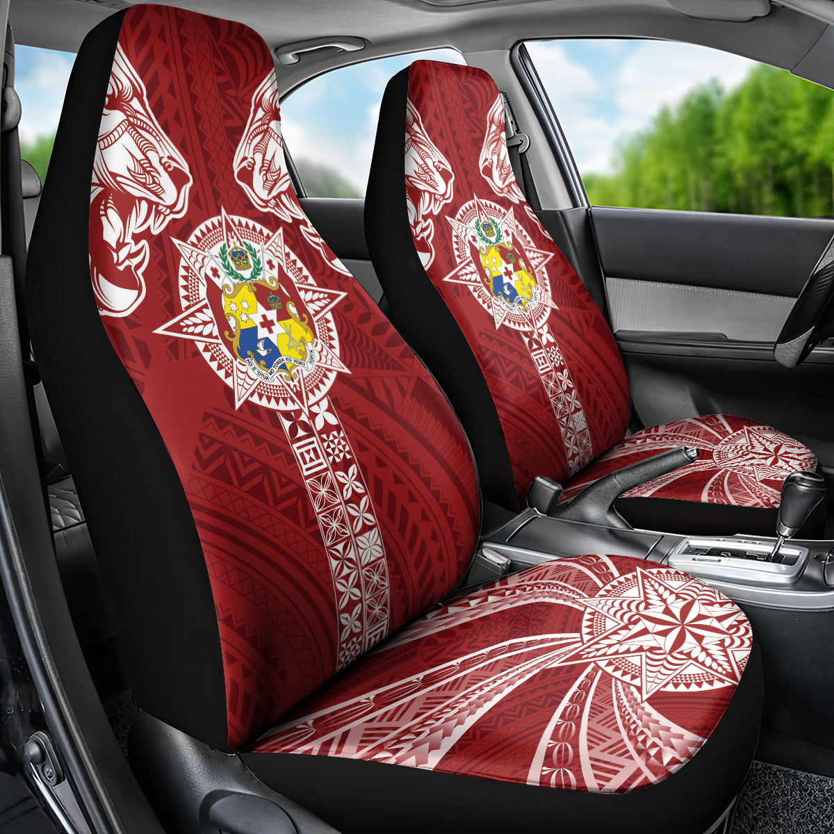 Tonga Independence Day Car Seat Cover Tongatapu Lion Ngatu Motifs