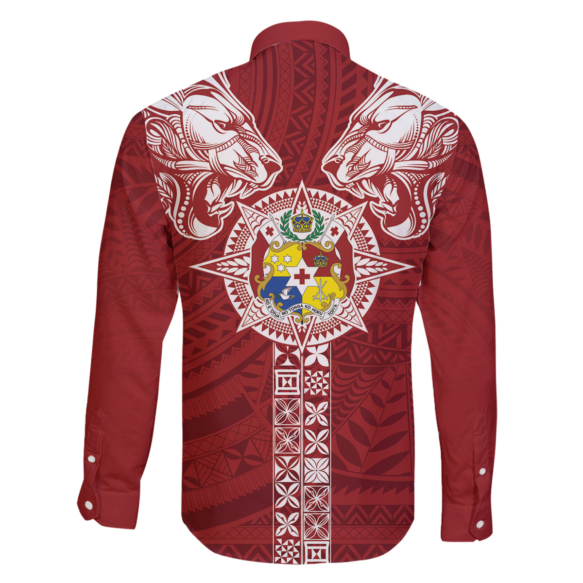 Tonga Independence Day Family Matching Off Shoulder Maxi Dress and Hawaiian Shirt Tongatapu Lion Ngatu Motifs LT7 - Polynesian Pride