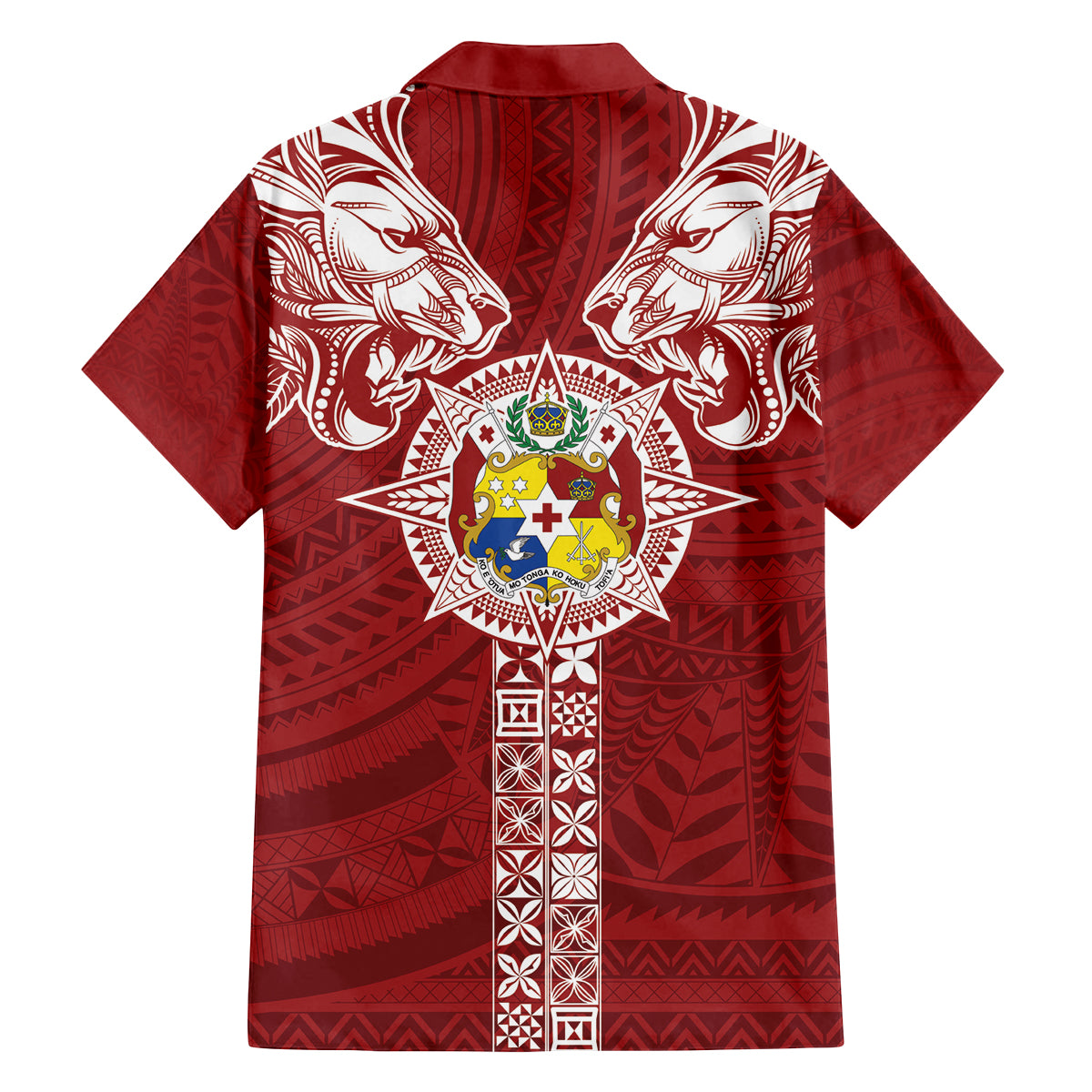 Tonga Independence Day Family Matching Tank Maxi Dress and Hawaiian Shirt Tongatapu Lion Ngatu Motifs LT7 - Polynesian Pride