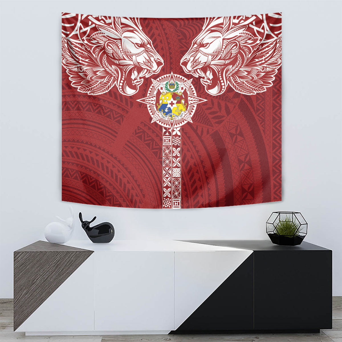 Tonga Independence Day Tapestry Tongatapu Lion Ngatu Motifs