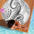 Polynesia Plumeria Lei Beach Blanket White Curves Motif