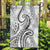Polynesia Plumeria Lei Garden Flag White Curves Motif