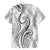 Polynesia Plumeria Lei Hawaiian Shirt White Curves Motif