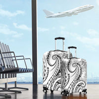 Polynesia Plumeria Lei Luggage Cover White Curves Motif