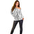 Polynesia Plumeria Lei Off Shoulder Sweater White Curves Motif