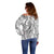 Polynesia Plumeria Lei Off Shoulder Sweater White Curves Motif