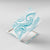Polynesia Plumeria Lei Canvas Wall Art White Turquoise Curves Motif