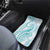 Polynesia Plumeria Lei Car Mats White Turquoise Curves Motif