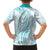 Polynesia Plumeria Lei Hawaiian Shirt White Turquoise Curves Motif