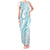 Polynesia Plumeria Lei Tank Maxi Dress White Turquoise Curves Motif