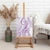 Polynesia Plumeria Lei Canvas Wall Art White Violet Curves Motif