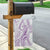Polynesia Plumeria Lei Garden Flag White Violet Curves Motif