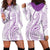 Polynesia Plumeria Lei Hoodie Dress White Violet Curves Motif