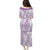Polynesia Plumeria Lei Puletasi White Violet Curves Motif