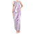 Polynesia Plumeria Lei Tank Maxi Dress White Violet Curves Motif