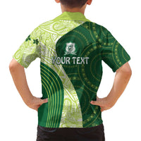 Fiji Ballantine Memorial High School Personalised Family Matching Off Shoulder Maxi Dress and Hawaiian Shirt Masi Tapa Mix Plumeria LT7 - Polynesian Pride