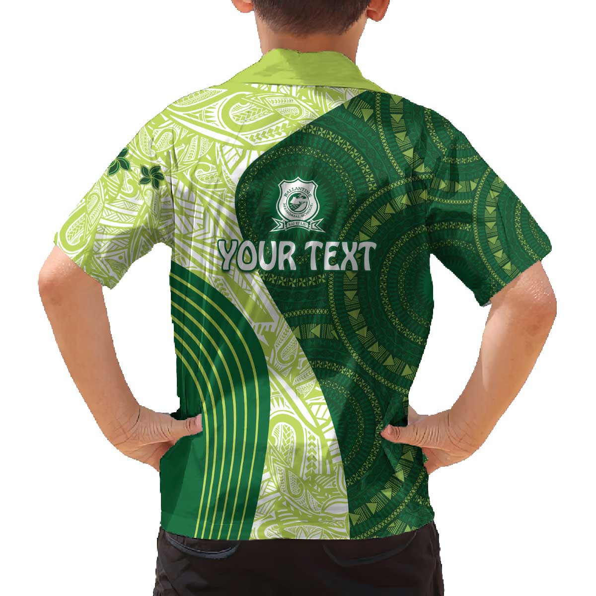 Fiji Ballantine Memorial High School Personalised Family Matching Off Shoulder Short Dress and Hawaiian Shirt Masi Tapa Mix Plumeria LT7 - Polynesian Pride