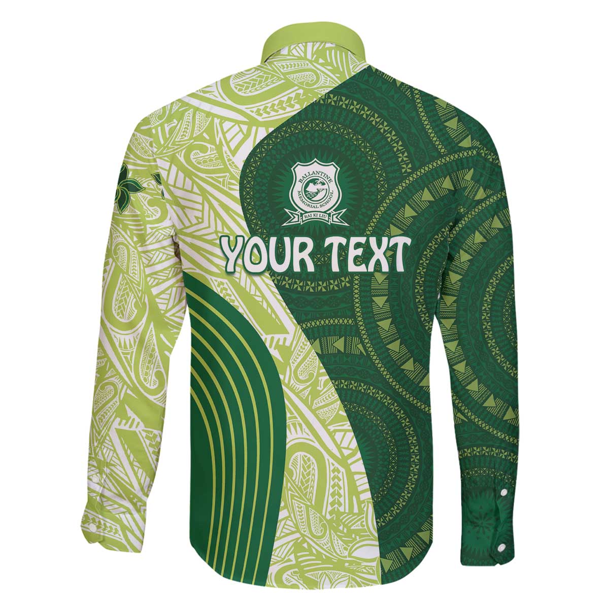 Fiji Ballantine Memorial High School Personalised Family Matching Puletasi and Hawaiian Shirt Masi Tapa Mix Plumeria LT7 - Polynesian Pride