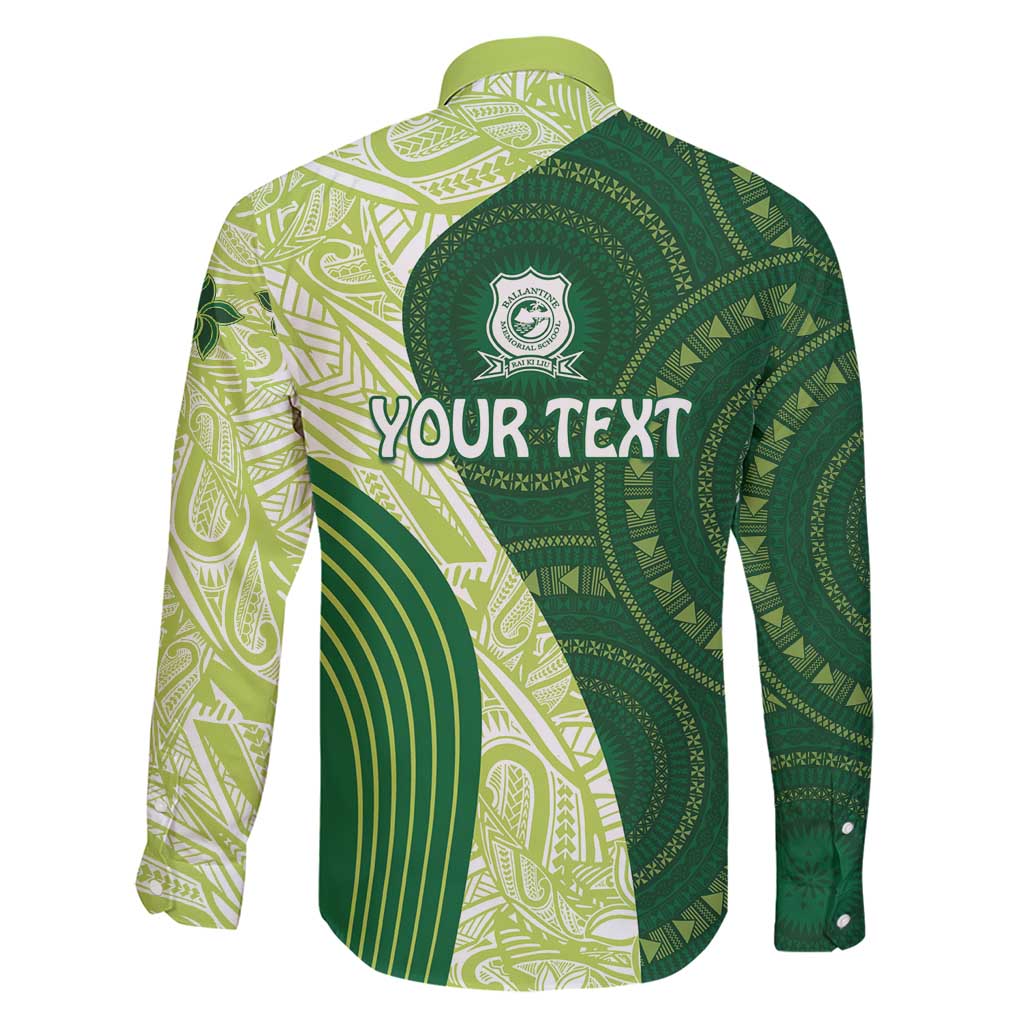 Fiji Ballantine Memorial High School Personalised Family Matching Short Sleeve Bodycon Dress and Hawaiian Shirt Masi Tapa Mix Plumeria LT7 - Polynesian Pride