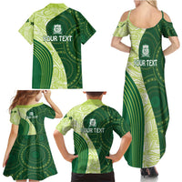Fiji Ballantine Memorial High School Personalised Family Matching Summer Maxi Dress and Hawaiian Shirt Masi Tapa Mix Plumeria LT7 - Polynesian Pride