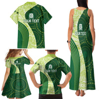 Fiji Ballantine Memorial High School Personalised Family Matching Tank Maxi Dress and Hawaiian Shirt Masi Tapa Mix Plumeria LT7 - Polynesian Pride