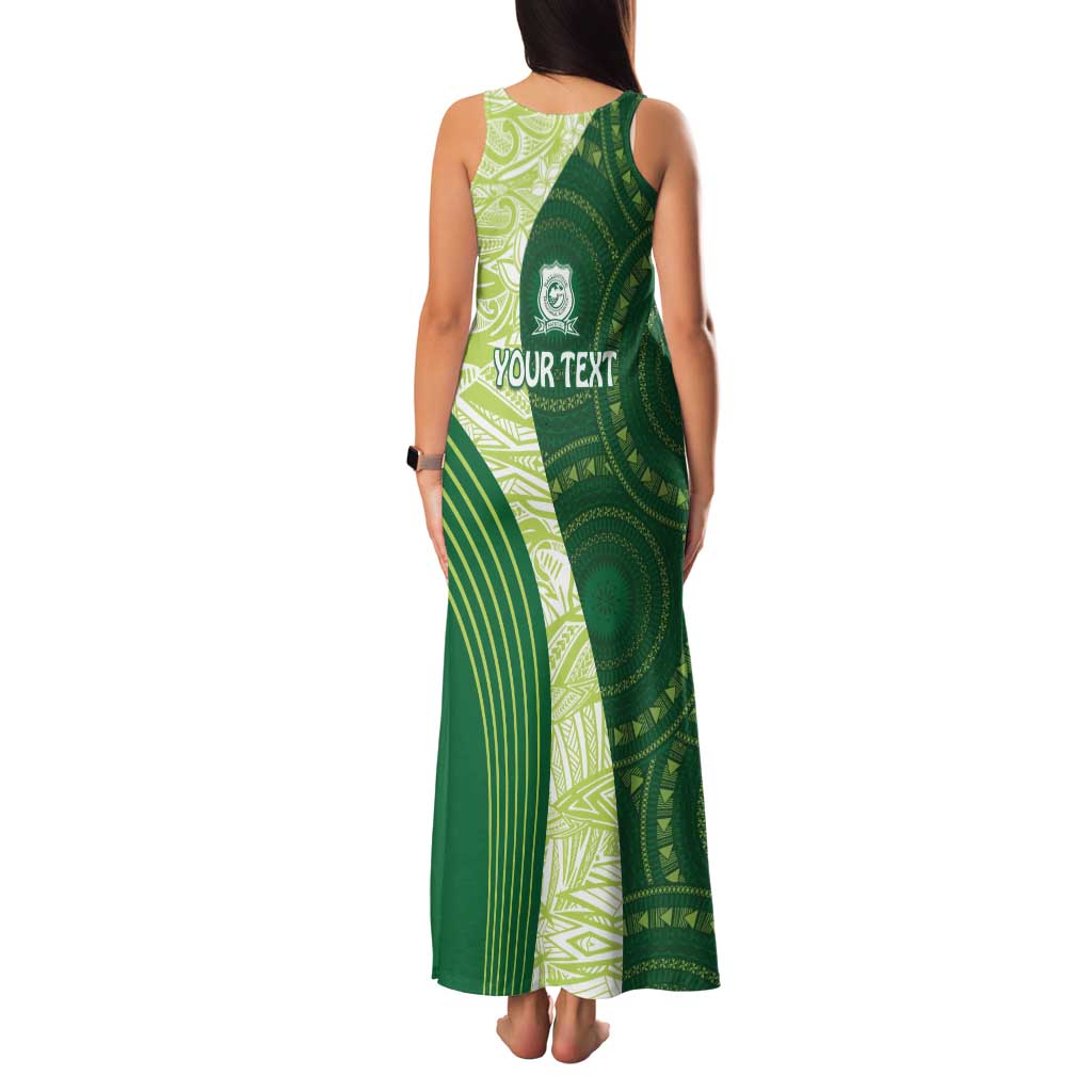 Fiji Ballantine Memorial High School Personalised Family Matching Tank Maxi Dress and Hawaiian Shirt Masi Tapa Mix Plumeria LT7 - Polynesian Pride