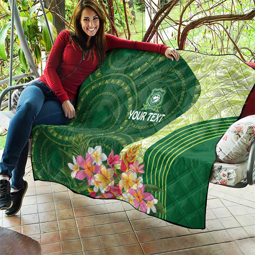 Fiji Ballantine Memorial High School Personalised Quilt Masi Tapa Mix Plumeria