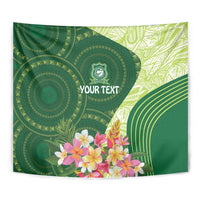 Fiji Ballantine Memorial High School Personalised Tapestry Masi Tapa Mix Plumeria