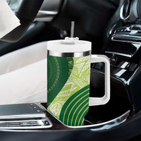 Fiji Ballantine Memorial High School Personalised Tumbler With Handle Masi Tapa Mix Plumeria