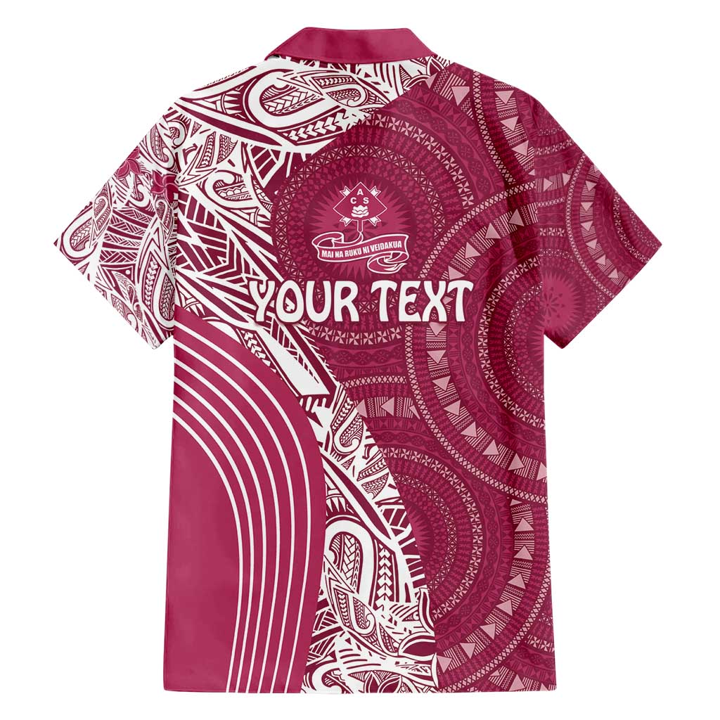 Fiji Adi Cakobau School Personalised Family Matching Short Sleeve Bodycon Dress and Hawaiian Shirt Masi Tapa Mix Plumeria LT7 - Polynesian Pride