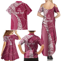 Fiji Adi Cakobau School Personalised Family Matching Summer Maxi Dress and Hawaiian Shirt Masi Tapa Mix Plumeria LT7 - Polynesian Pride